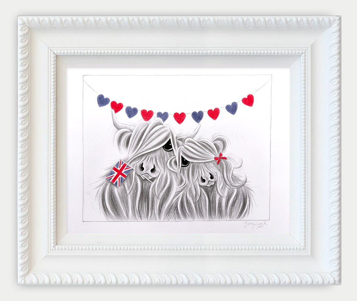 United With Moo Drawing - Jennifer Hogwood
